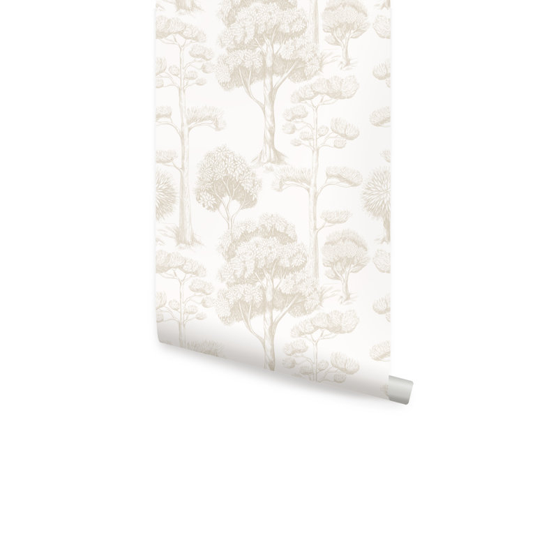 Rouleau de papier peint autocollant pour grand arbre, Beige, L 2 pi x H 18 pi