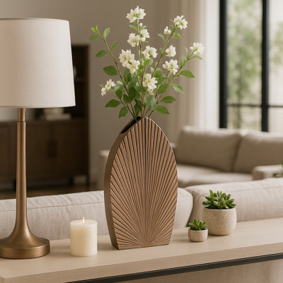 Kreber, vase à onglet en métal, champagne