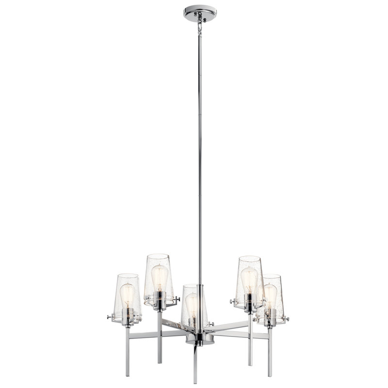  Lustre sphérique Spoutnik à 5 lumières, Chrome