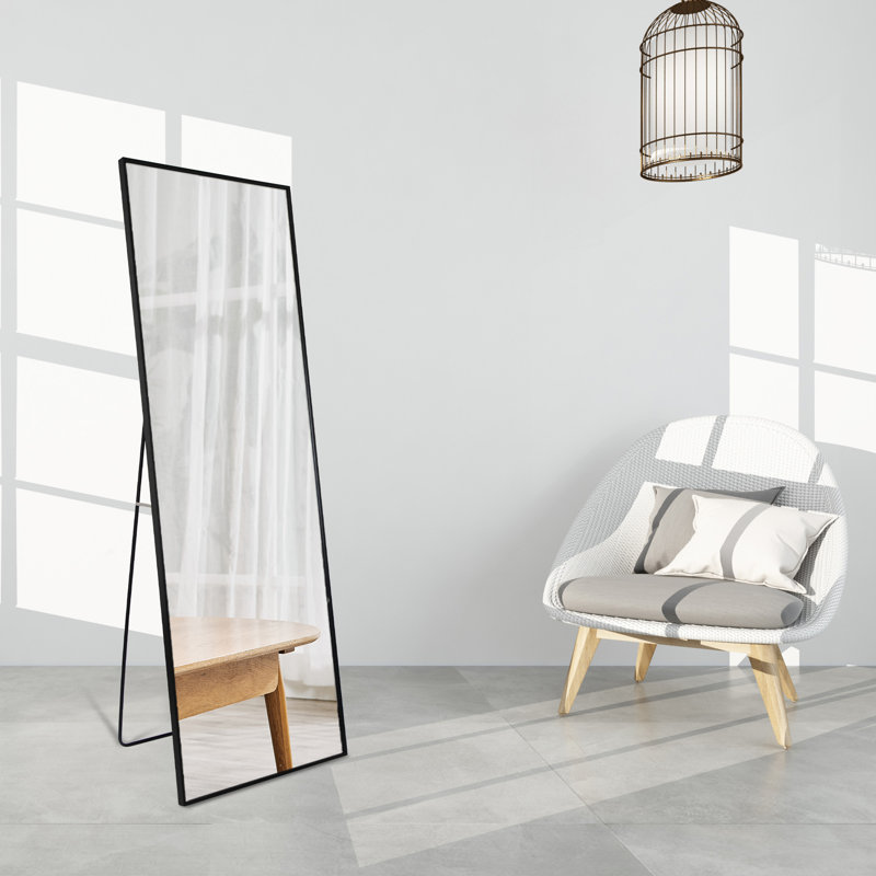 Miroir de plancher Lekha, Noir