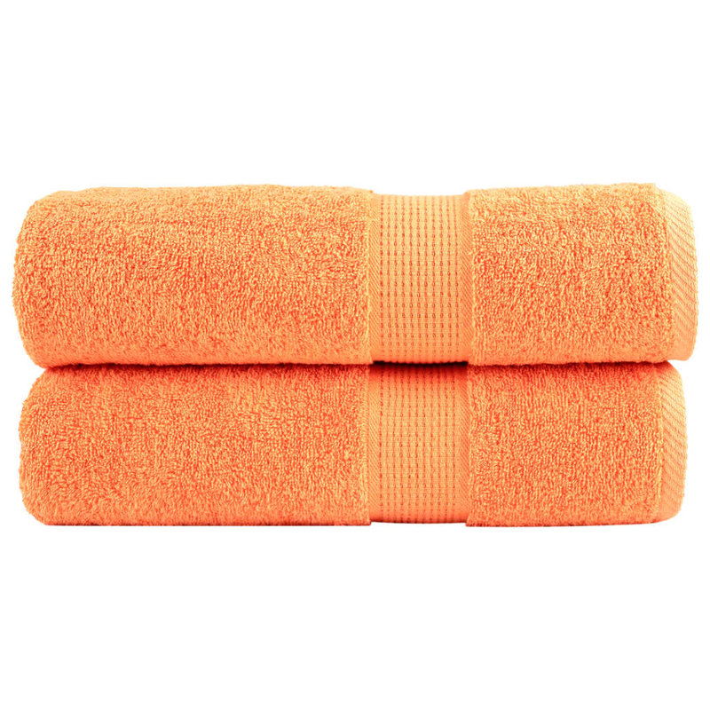 Premium Bath Towels SOLUND 2Pcs 600Gsm, Orange, Bath Towels - 2 Pack