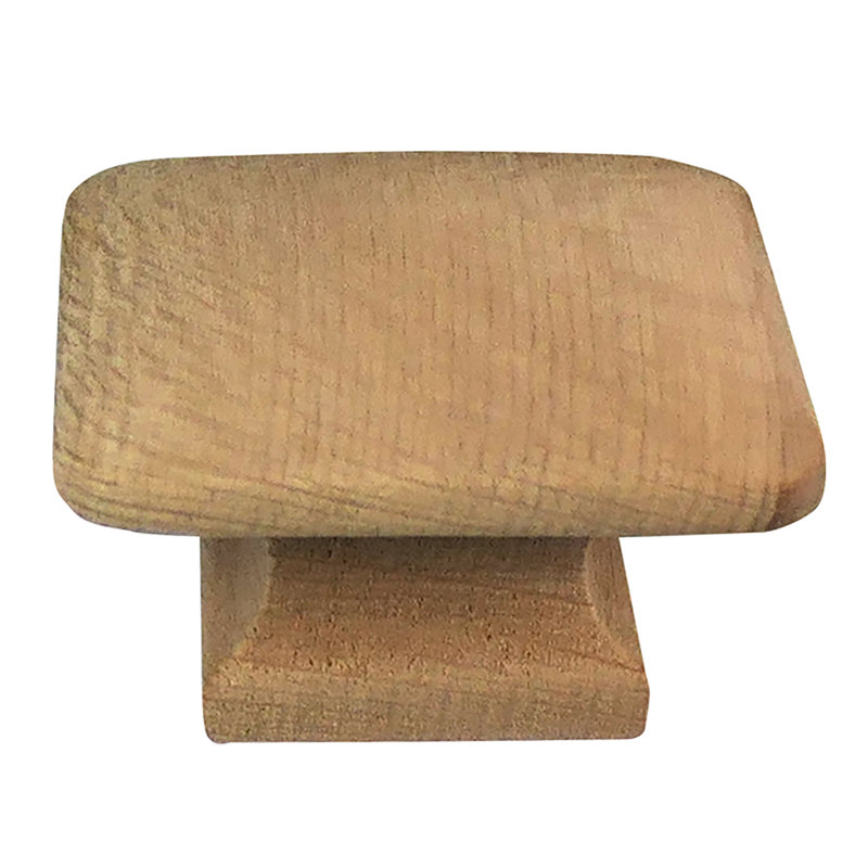 Natural Wood Square Knob with Mounting Hardware