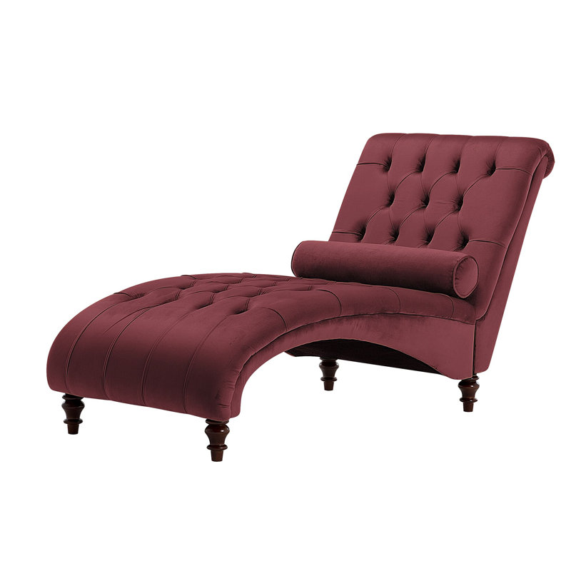 Douglas Upholstered Chaise Lounge, Burgundy