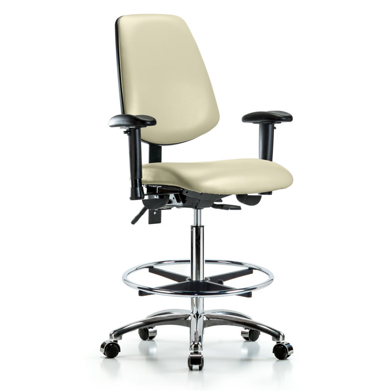 Alberts Vinyl Drafting Chair, Adobe, Casters, Included