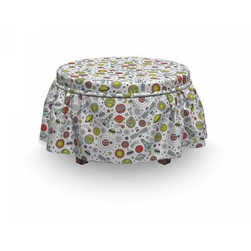 Ensemble de housse pour repose-pieds à coussin de boîte 2 pièces cosmos moon spacey