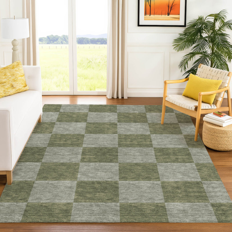 Tapis géométrique intérieur / extérieur lavable en machine ACN2345, Rectangle 5 pi x 7 pi 6 po