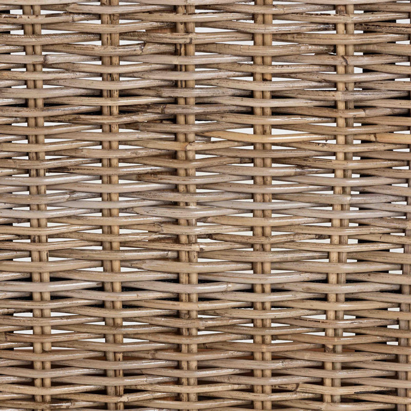 Chamniss Modern Bohemian Natural Kubu Rattan And Grey Acacia Wood Accent Bench