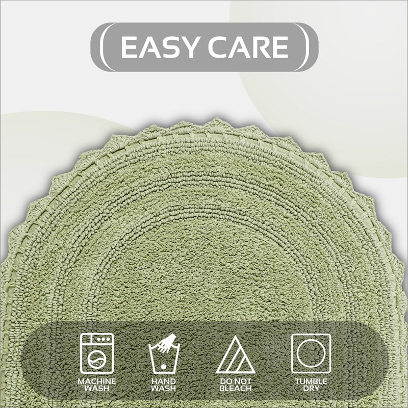 Maxeys 100% Cotton Tufted Reversible Bathroom Oval Rug, Super Absorbent and Extra Soft Machine Washable Bath Rug Ideal for Shower and Tub Areas