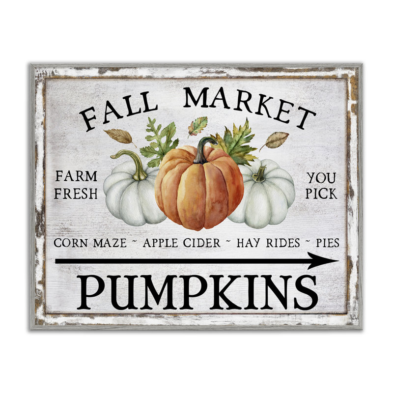 Automne marché citrouilles gris, estampe numérique par Creatif Belle, H 14 po x l 11 po, Estampe numérique Farmhouse