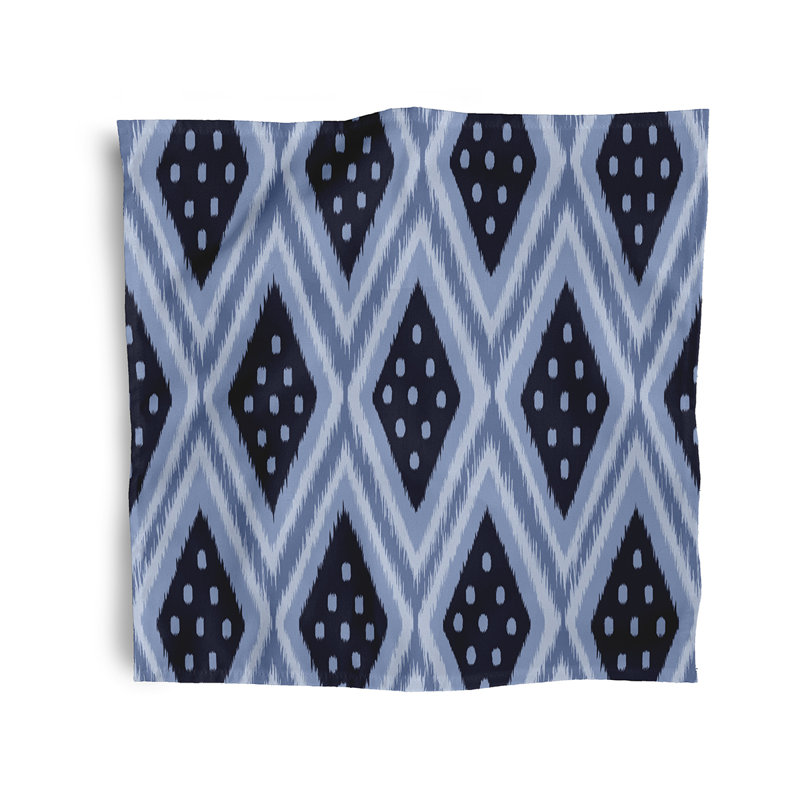 Seaberg Polyester Ikat Square Napkin, Navy