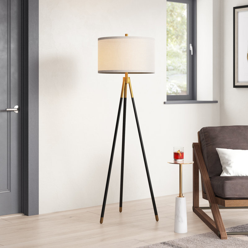 Alfair 61'' Black/Gold Tripod Floor Lamp