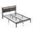 Size Metal Platform Bed Frame With Upholstery Storage Function Headboard  And USB LINER And Footboard , No Box Spring Needed, Large Under Bed Storage, Easy Assemble