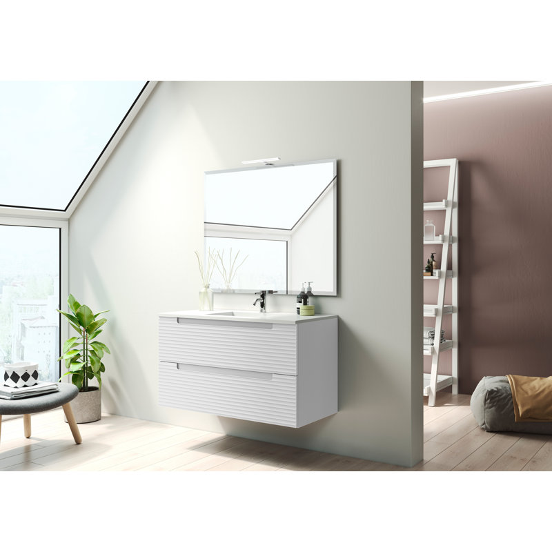Ensemble de meuble-lavabo simple 36 po, Blanc mat