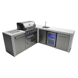 6' x 8' Small Outdoor Kitchen Kit - Grill - Standalone Grill - Power Burner  - Cabinets - Sink