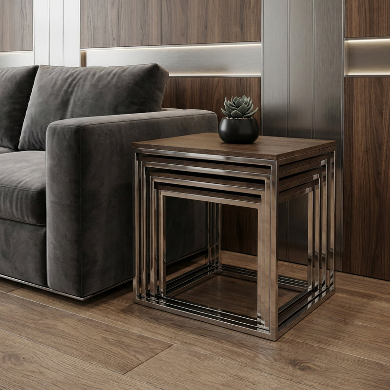 Solid Wood Top End Table