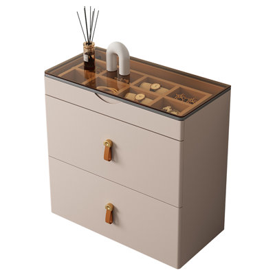 Table de chevet moderne de haute qualité, plateau en verre, aucun assemblage requis