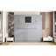 Grand lit mural gris avec armoire et étagère à vin. Idéal pour la maison. Support de matelas confortable. Aucun sommier tapissier requis. Et contreplaqué. Support facile à assembler, gris. Option d'espace petit-1581550275