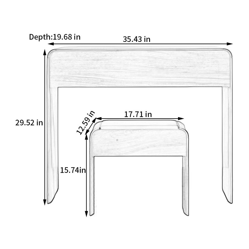 Nordic style clamshell black walnut dresser