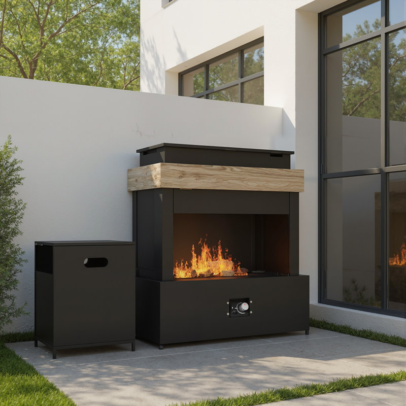 40.5"Hx35.4"W Outdoor Propane Fireplace