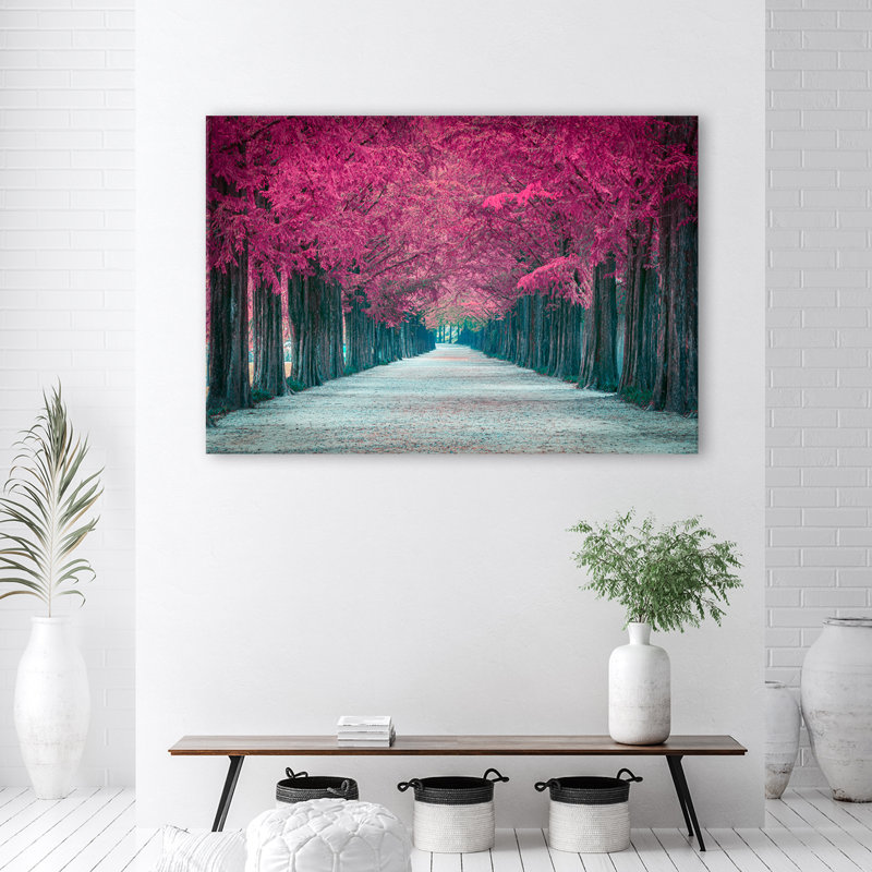 Avenue Of Pink Trees Photographic - Wrapped Canvas Print