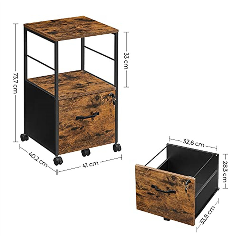 40.2cm Wide 1 -Drawer Mobile File Cabinet