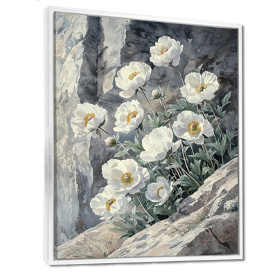 Monochromes de pivoines au bord de la falaise II - pivoines, art mural