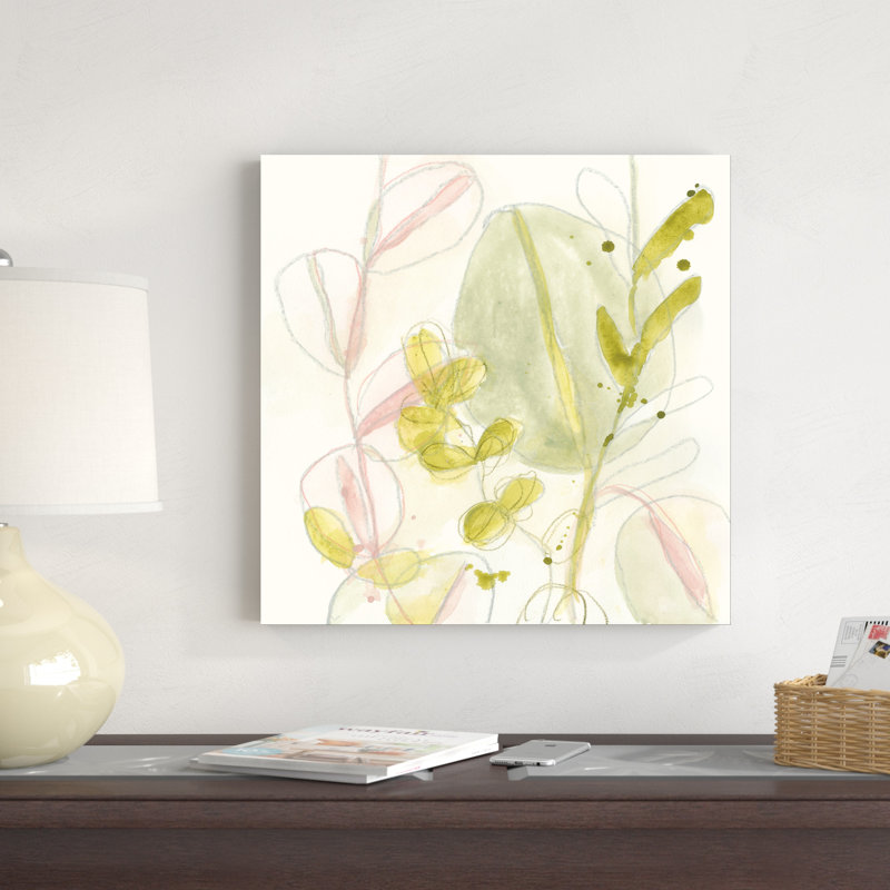 " Celadon Trace I " by June Erica Vess Painting Print, 20" H x 20" W