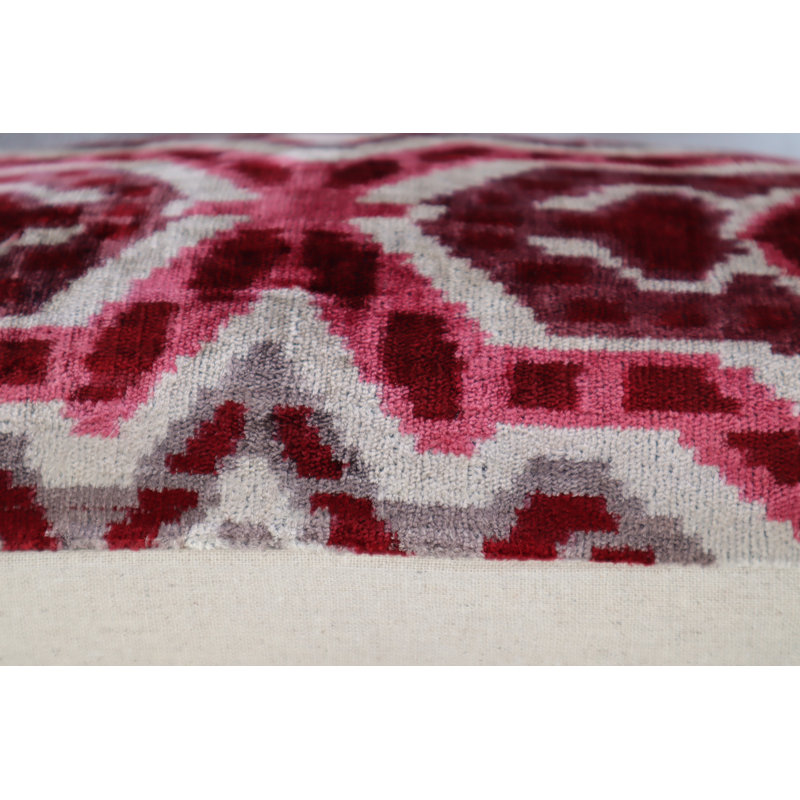 Velvet Rectangular Pillow Cover & Insert, Brown/Red Geometric 1