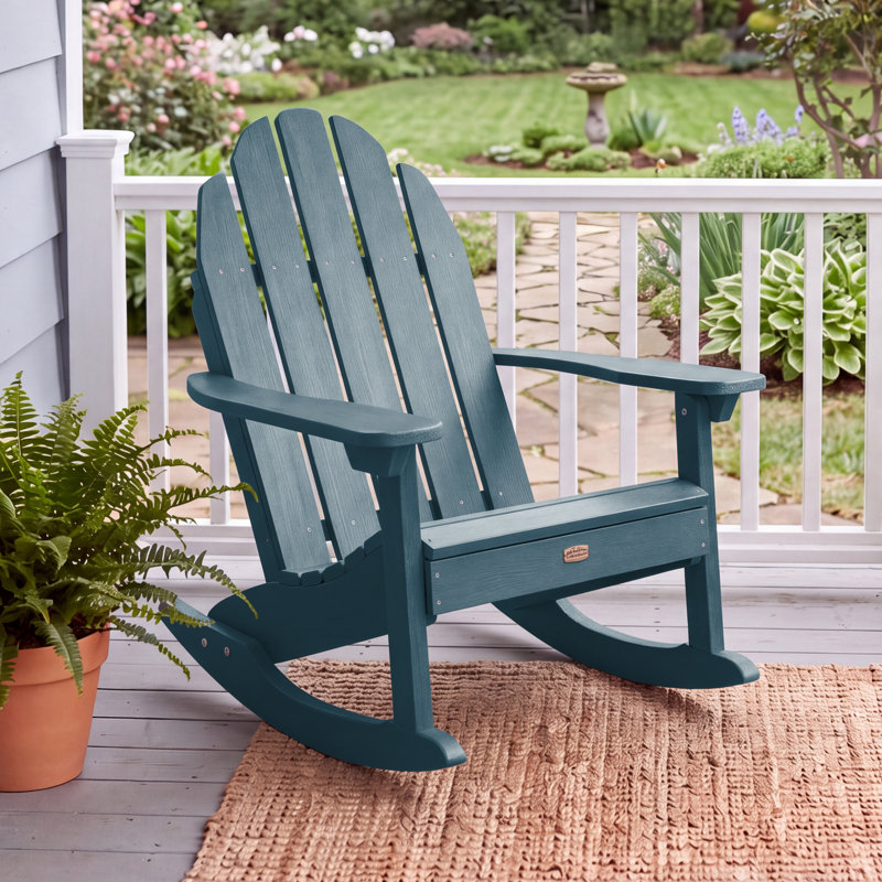 Chaise berçante en plastique Natoli, Bleu Nantucket