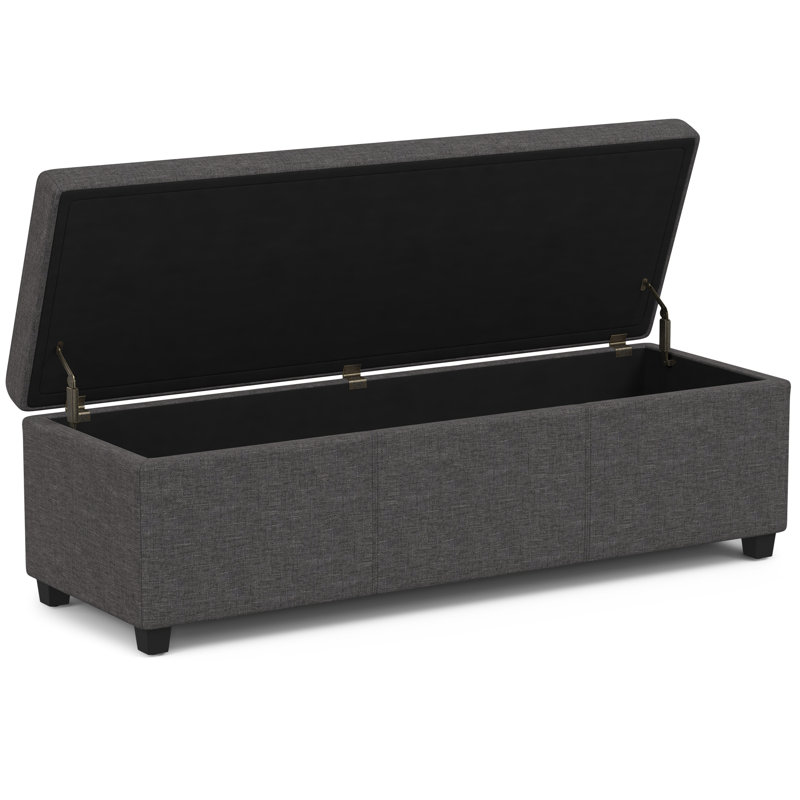 Banc de rangement avec repose-pieds avec rangement caché Avalon, Gris ardoise