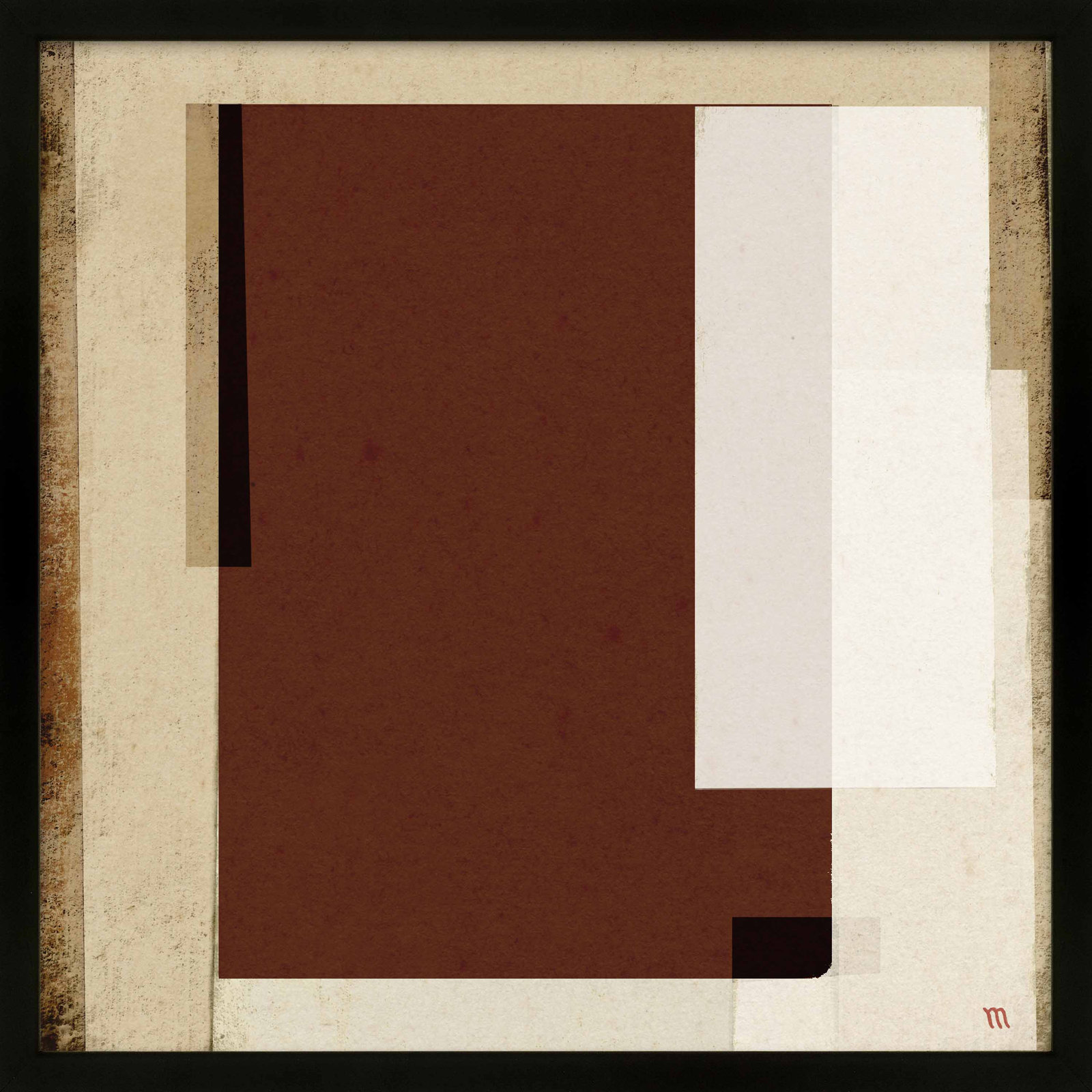 City Scape Brown Print by Marco Marella, Framed Print Paper without Mat, Black, 16" H x 16" W
