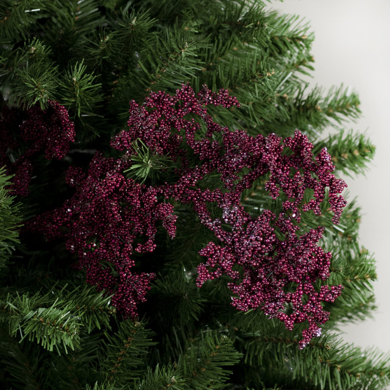 35" Burgundy Beaded Artificial Christmas Spray