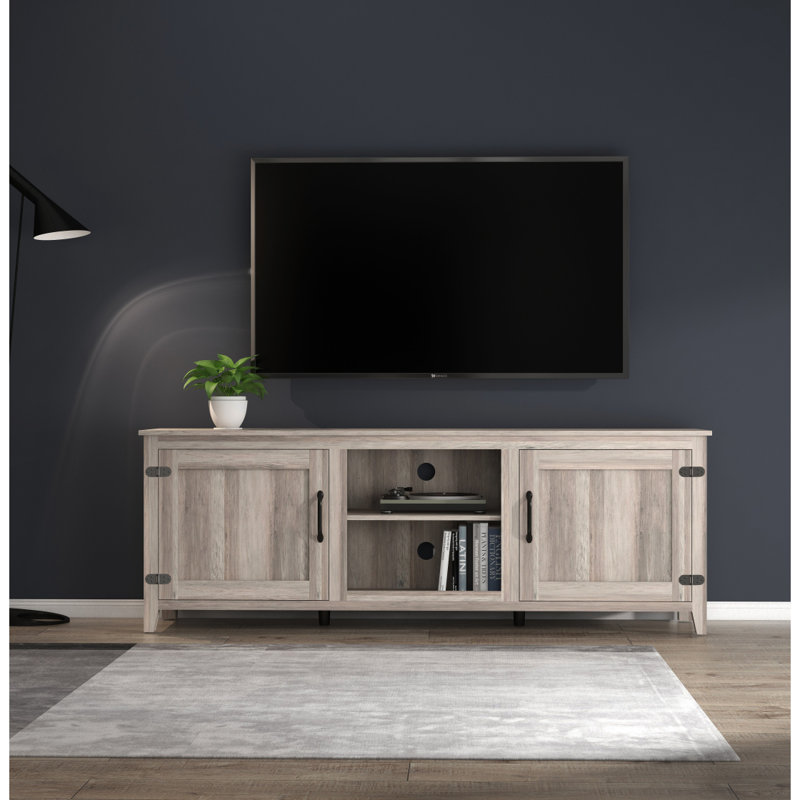 TV Stand Storage Media Console Entertainment Centre With Two Doors Walnut