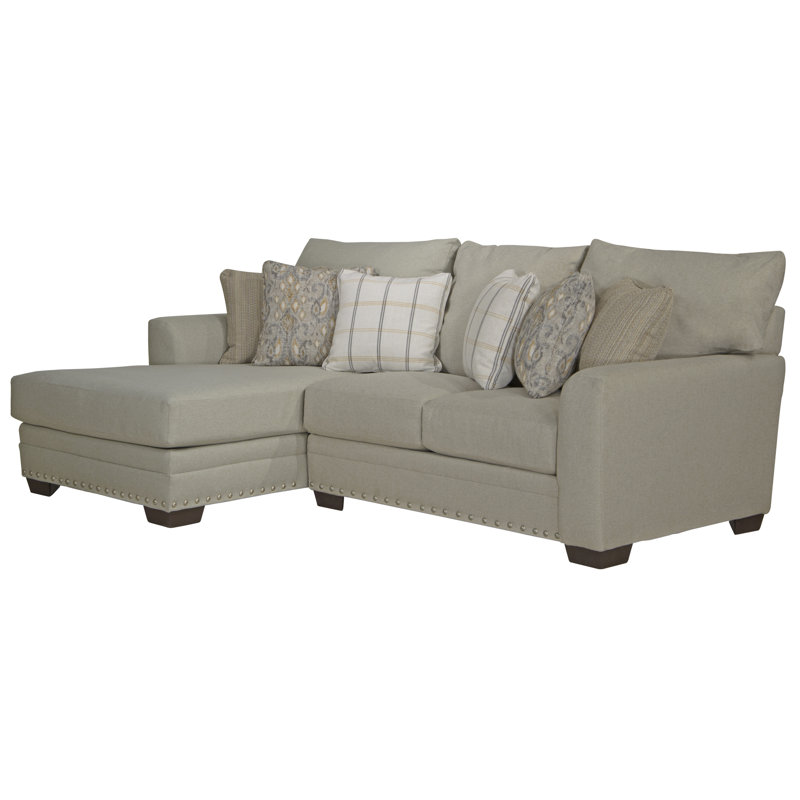 Elmira 2 - Piece Upholstered Sectional with Comfort Coil Seating and 6 Included Accent Pillows, Left Hand Facing