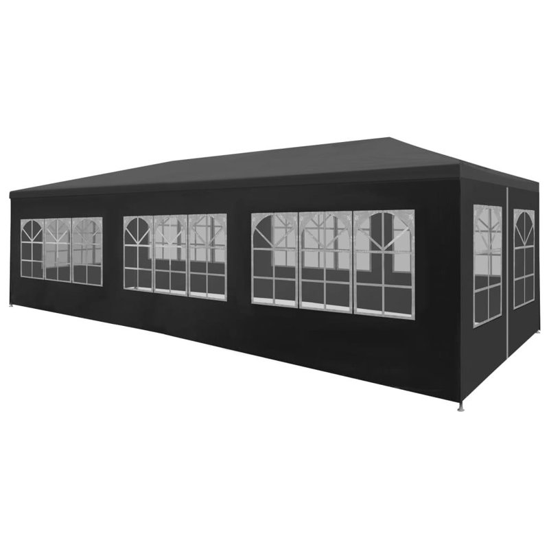 vidaXL Party Tent Anthracite Polyethylene 19.7x9.8x8.4ft, Anthracite, 10 ft x 20 ft