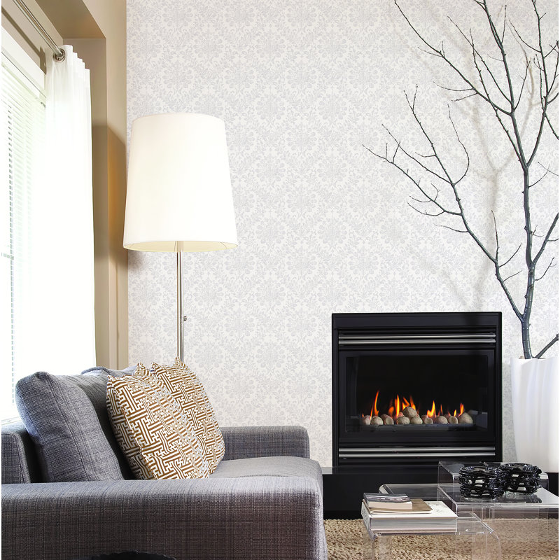 10m x 53cm Matte Wallpaper Roll, Grey/White