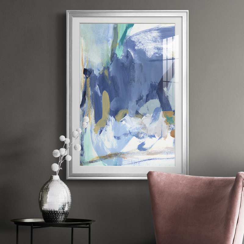 Blue Room II - reproduction de cadre photo, Argent, H 42,5 po x l 30,5 po x P 1 po
