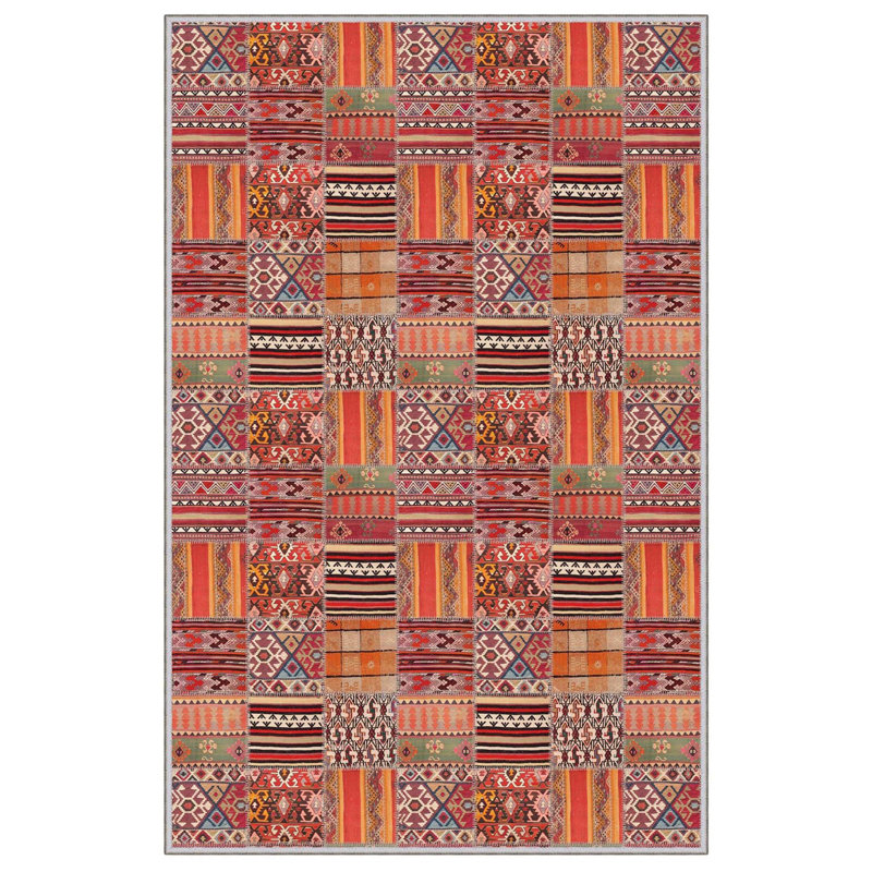 Tapis tissé de qualité supérieure (1,6 x 2,6 pieds), 100% polyester, d'une hauteur de poils de 0,3 po | Pois antibactérien antidérapant en PVC | Lavable à la machine, impression numérique 3D | Idéal pour le salon, la chambre à coucher et le vestibule