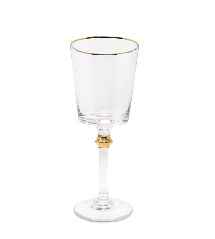6 Pc Water Glasses with Gold