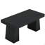 Bureau de direction moderne de 55 po de style Mid-Century - poste de travail d'ordinateur à domicile avec double base trapézoïdale, table d'écriture élégante et bureau de conférence, mobilier de bureau en bois noir