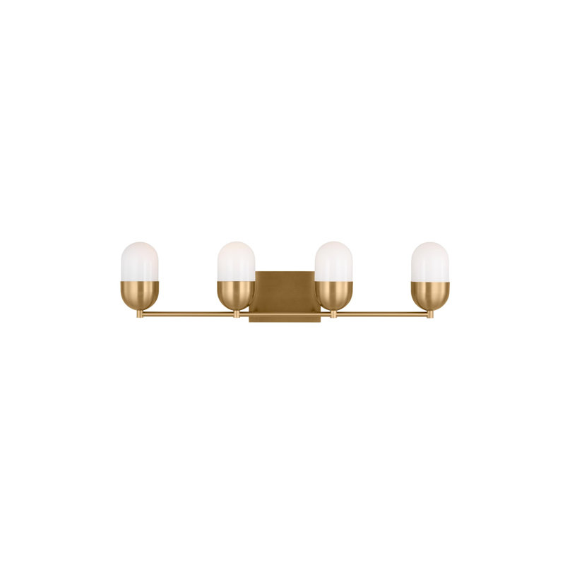 Foster 30.75" Satin Brass Vanity Light with Milk Glass Shades