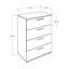 Commode blanche moderne avec 4 tiroirs 28,7 po x 37,8 po x 17,3 po | 100% panneau de particules enduit de mélamine, épaisseur: 0,6 pouce | Solution murale et élégante pour la chambre à coucher et le salon, solution de rangement élégante et fonctionnelle-1282097012