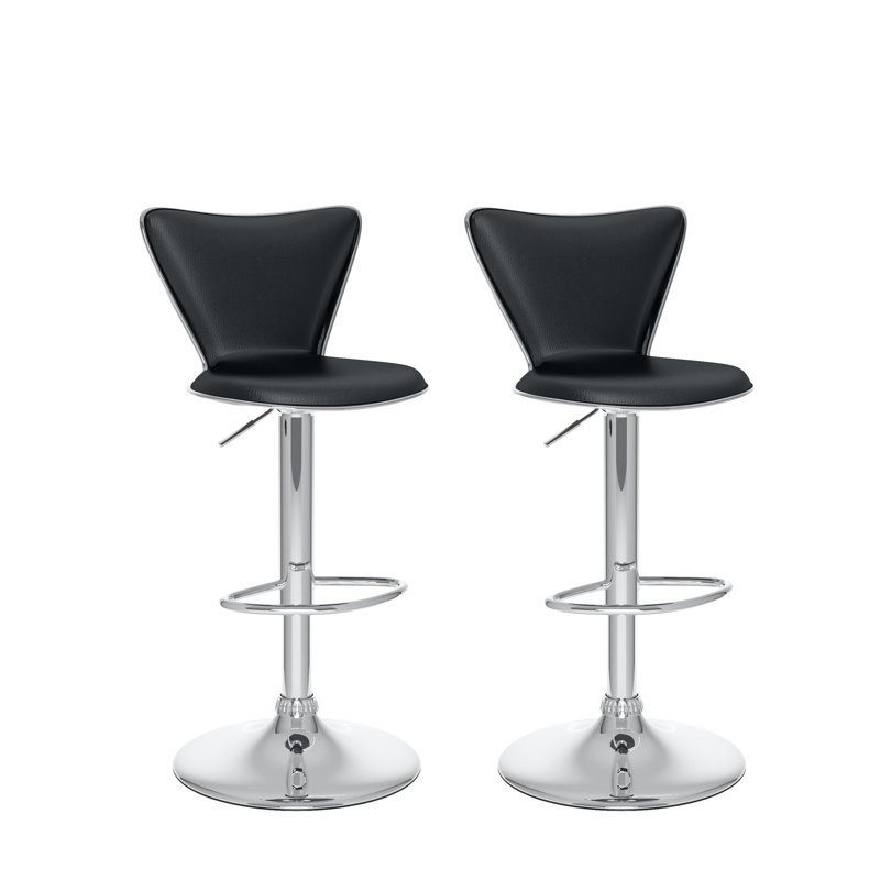 Tabouret de bar rotatif à hauteur ajustable Honea, Noir