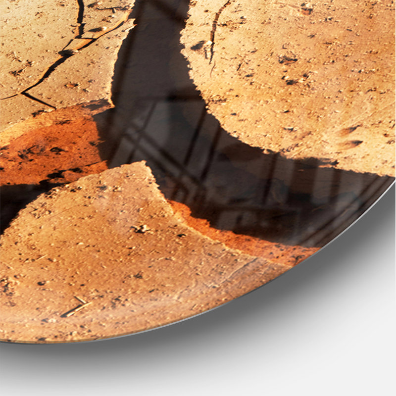 Horloge murale moderne Cracked Brown, Grand