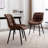 Marymar Leather Dining Chairs Set of 6 – Modern Upholstered Kitchen Side Chairs with Sturdy Metal Legs, Mid-Century Design for Dining Room, Restaurant & Office-985323083
