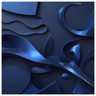 Blue Abstract Shapes Quilted Bedspread All Sizes