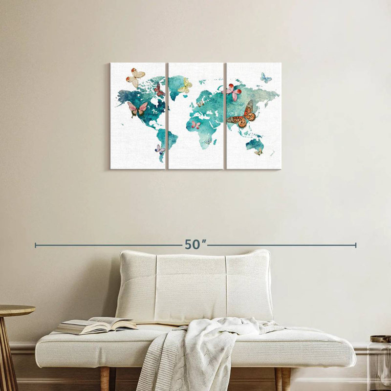 Carte du monde des papillons Aliaz, H 20 po x l 33 po