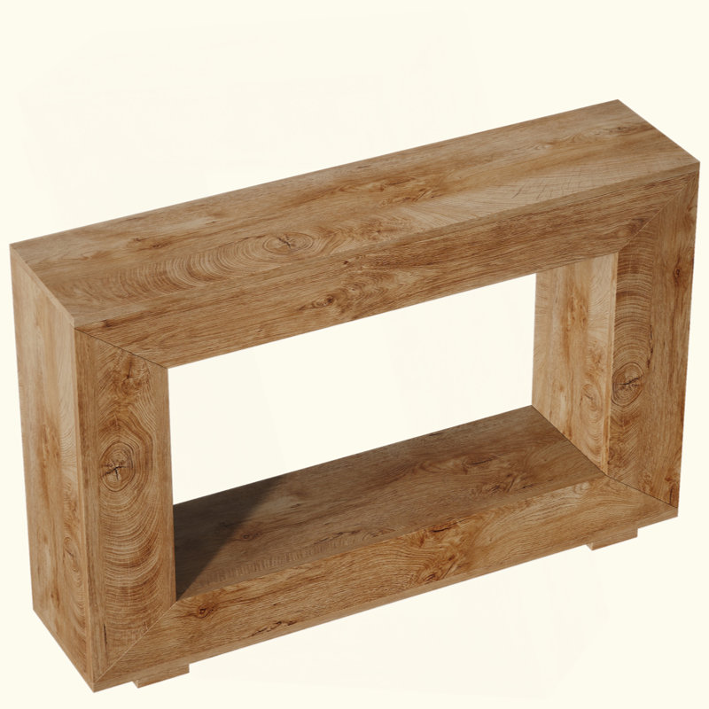 47 Inches Farmhouse Console Table With Storage – Rustic Entryway Table For Hallway, Living Room, Or Foyer, Accent Sofa Table With Open Shelf, Vintage Industrial Design