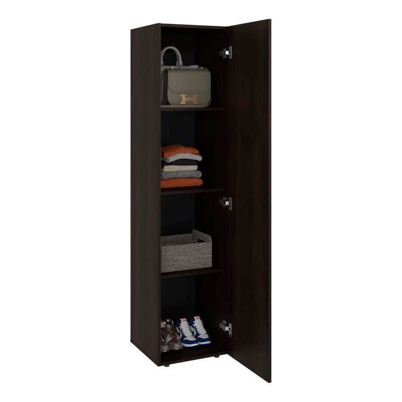 Armoire de rangement compacte à 4 tablettes pour une organisation polyvalente, Noyer