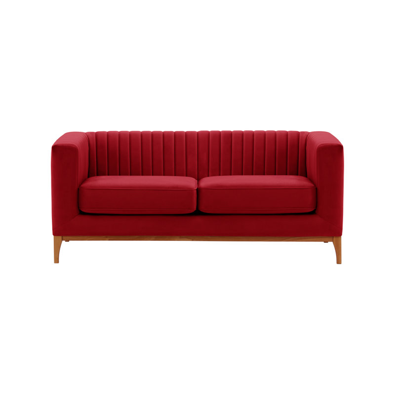 Buie Velvet Sofa, Red, Aveo